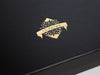 Black Folding Gift Box with Custom Printed Gold Foil Logo