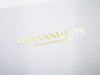 White Folding Gift Box with Gold Foil Logo Print to Lid