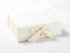 Ivory Gold Dash Metallic Thread Ribbon on Ivory Gift Box