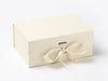 Ivory A5 Deep Gift Box with Slots and Changeable Ribbon from Foldabox