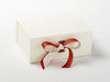 Ivory Gift Box with Additional Golden Brown Double Ribbon Bow