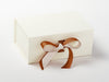 Ivory Gift Box with Copper Double Ribbon Bow