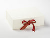 Ivory Gift Box with Rust and Copper Double Ribbon Bow