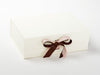 Ivory Gift Box with Chocolate and Vanilla Double Ribbon Bow