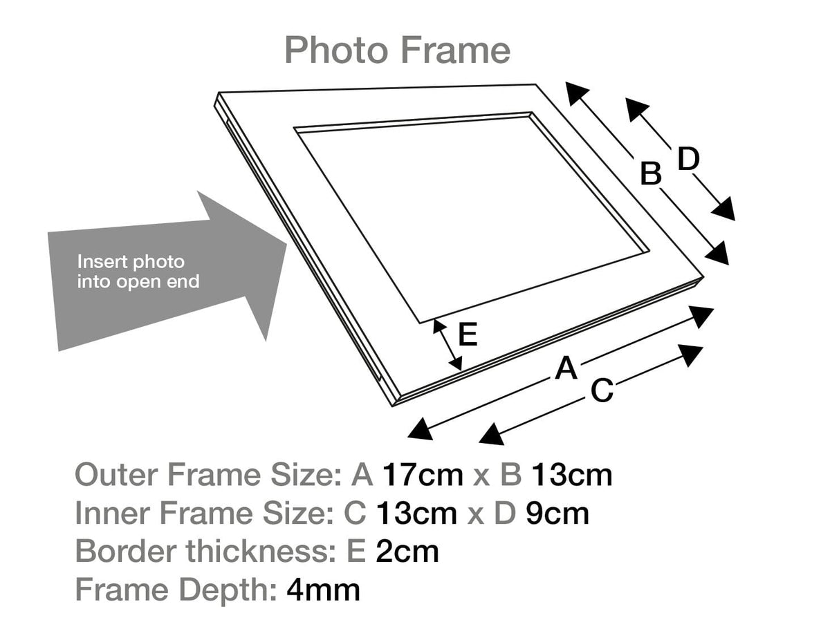 Natural Kraft Photo Frame Size Drawing
