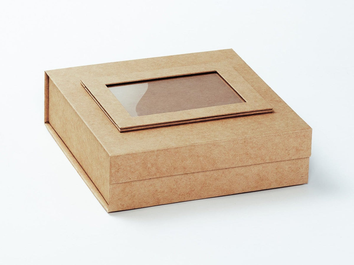 Natural Kraft Photo Frame Assembled to Outside of Medium Gift Box