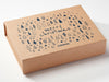 Natural Kraft Shallow Gift Box with 1 Colour Screen Printed Design