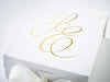 White Small Folding Gift Box with Custom Printed Gold Foil Logo