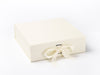 Large Ivory Folding Snap Shut Gift Box with changeable ribbon