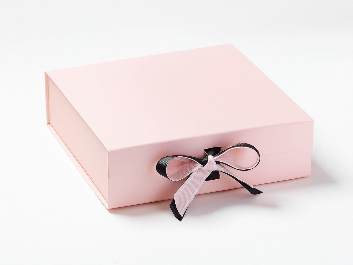 Pale Pink Large Gift Box Featured with Black Double Bow