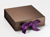 Bronze Luxury Gift Box Featured with Ultra Violet Ribbon