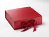 Large Pearl Red Gift Boxes with Slots and Ribbon from Foldabox UK