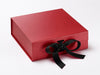 Large Red Gift Box featured with Black Grosgrain Ribbon