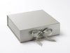 Large Silver Gift Box with Slots and Changeable Ribbon