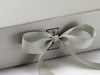 Silver Large Gift Box or Keepsake Hamper Box sample ribbon detail
