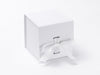 Large White Cube Gift Box with Slots and Changeable Ribbon