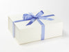 Lavender Recycled Satin Ribbon Featured on Ivory Gift Box