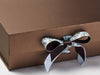 Bronze Gift Box with Additional Leaf Garland Double Ribbon Bow