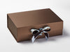 Bronze Gift Box Featuring Leaf Garland Double Ribbon Bow