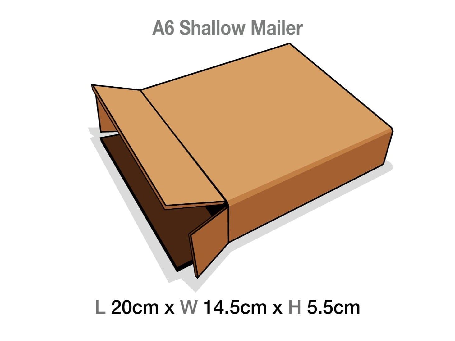 A6 Shallow Gift Box Protective  Corrugated Mailer Carton