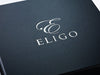 Custom Printed Logo to Lid of Black Gift Box from Foldabox