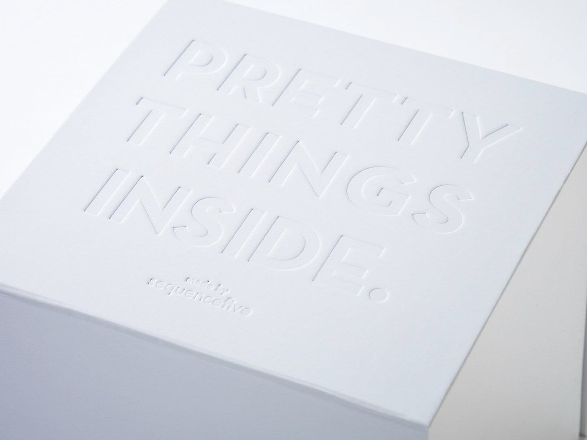 White Folding Gift Box with Custom Debossed Logo From Foldabox