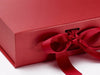 Foldabox Medium Pearl Red Slot Gift Box Ribbon Detail