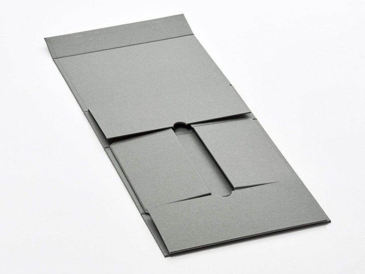 A5 Deep Naked Grey® Gift Box Open Flat Showing Closure Flaps