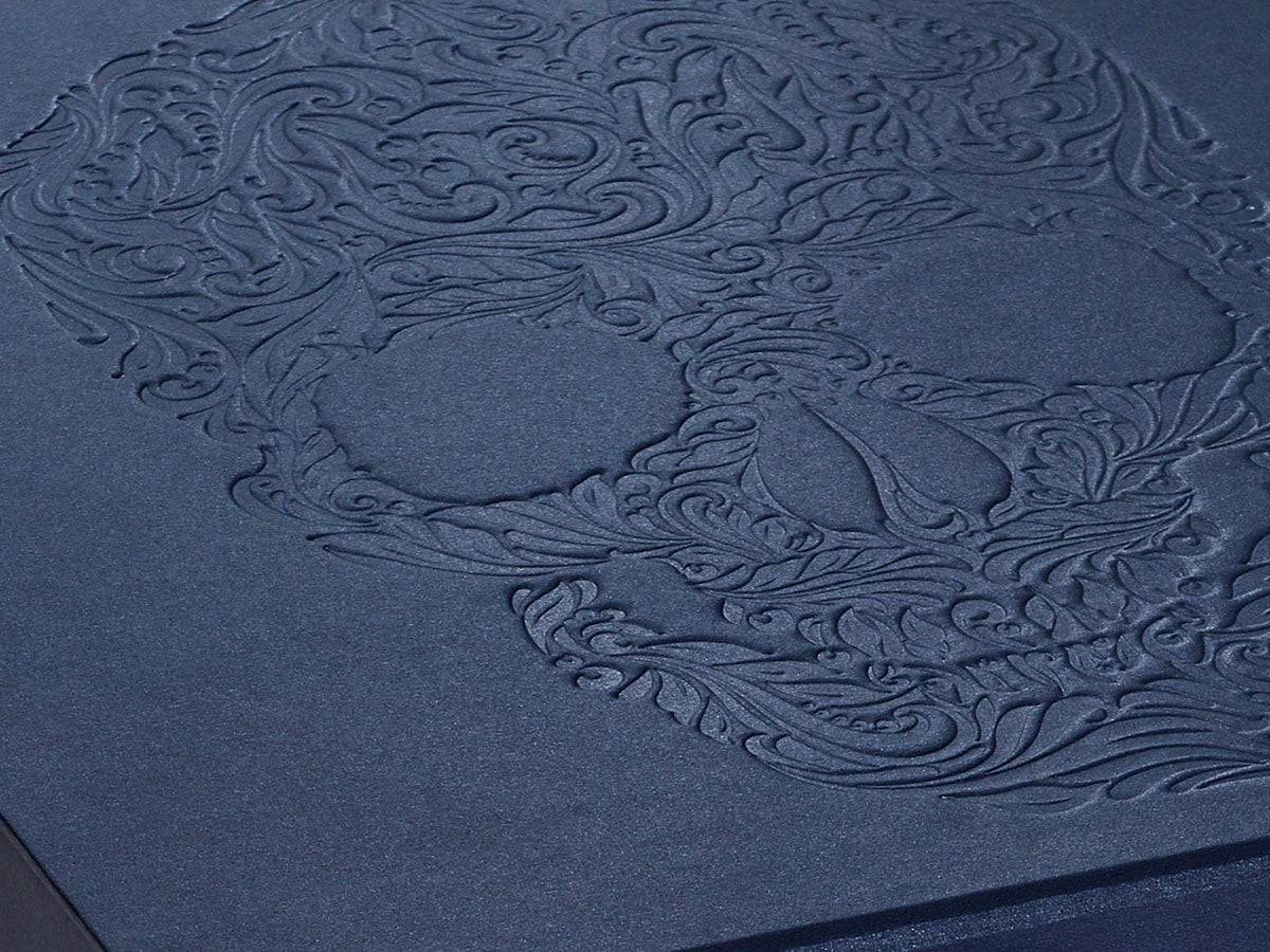 Navy Blue Gift Box with Custom Debossed Design