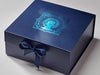 Navy Blue XL Deep Gift Box with Custom Blue Foilco 6069 Foil Design