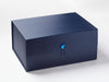 Tanzanite Gemstone Closure Featured on Navy Blue A3 Deep Gift Box
