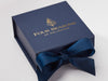 Navy Blue Small Gift Box with Custom Gold Foil Logo