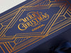 Navy Blue Gift Box Featuring Copper Foil Large Coverage Print Design