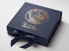 Navy Gift Box with Custom Gold Foil Logo