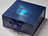 Navy Blue XL Deep Gift Box with Custom Blue Foilco 6069 Foil Design