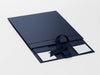 Navy Blue Gift Box Supplied Flat with Changeable Ribbon