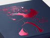 Navy Blue Gift Box with Custom Printed Pink Foil Design