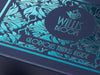 Navy Blue Gift Box with Turquoise Foil Custom Printed Design