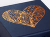 Navy Blue Foldable Gift Box with Custom Printed Copper Foil Design