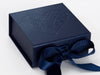 Navy Blue Small Gift Box with Custom Debossed Heart Design