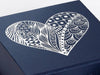 Navy Blue Gift Box with Custom Silver Foil Printed Design