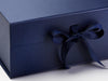 Navy Blue XL Deep Gift Box Sample Grosgrain Ribbon Detail