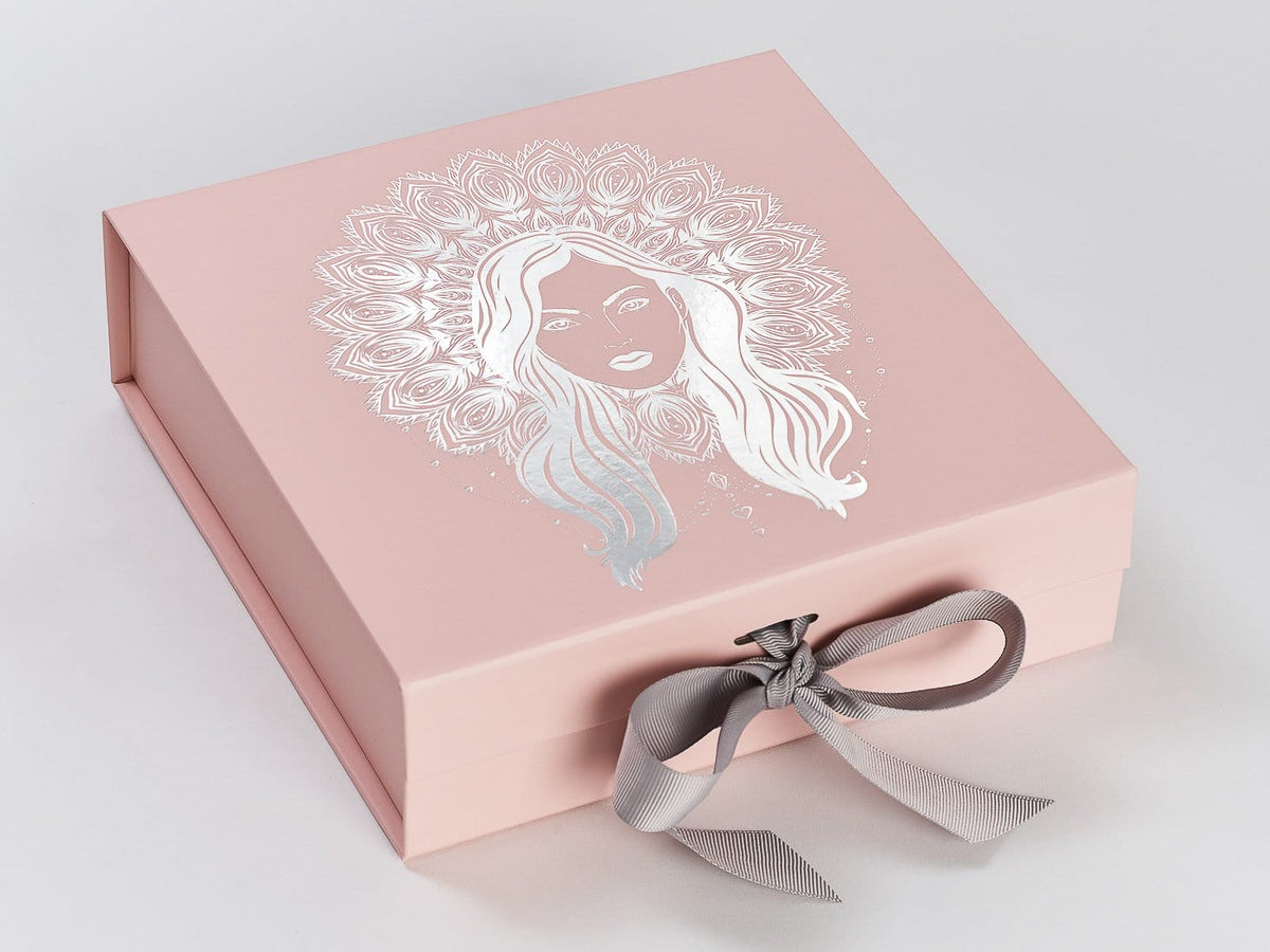 Pale Pink Medium Gift Boxes with changeable ribbon