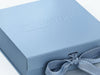 Pale Blue Folding Goft Box Featured with Custom Debossed Logo