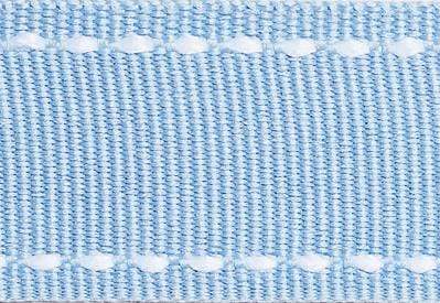 Pale Blue Ribbon with White Saddle Stitched Edges