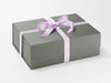 Pale Lilac Recycled Ribbon Featured on Naked Grey A4 Deep Gift Box