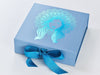 Pale Blue Folding Gift Box with Methyl Blue Grosgrain Ribbon