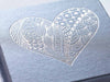 Pewter Folding Gift Box with Custom Printed Matt Silver Heart Design