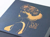 Pewter Folding Luxury Gift Box with Printed Gold Foil Heart Design
