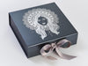 Pewter Gift Box with Silver Foil Boho Diva Design and Silver Ribbon